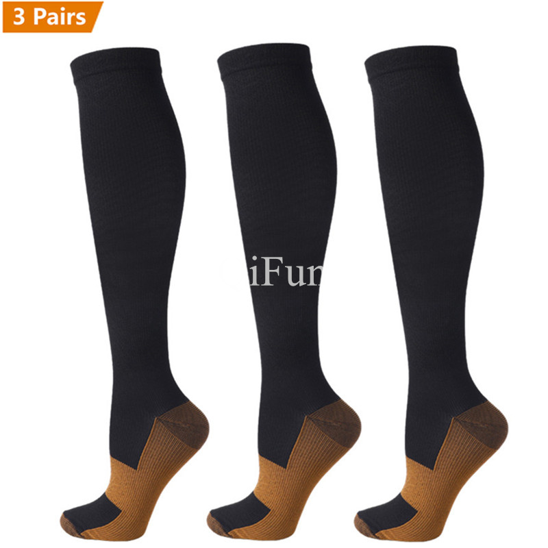 Knee High Sock Women - 3 Paar Koperen Compressie Sokken Vrouwen