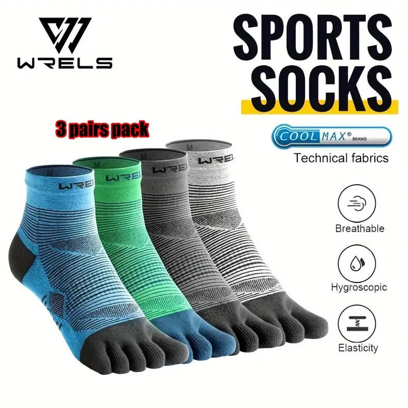 Wool Hiking Sock - WRELS 1/3 paar teensokken COOLMAX vijfvingersokken