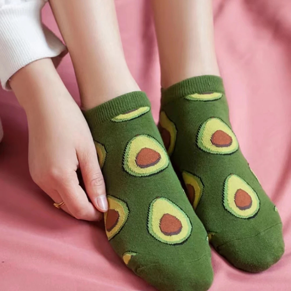 5 paar Cartoon Avocado Crew en - No Show Sock Women recensie en prijs