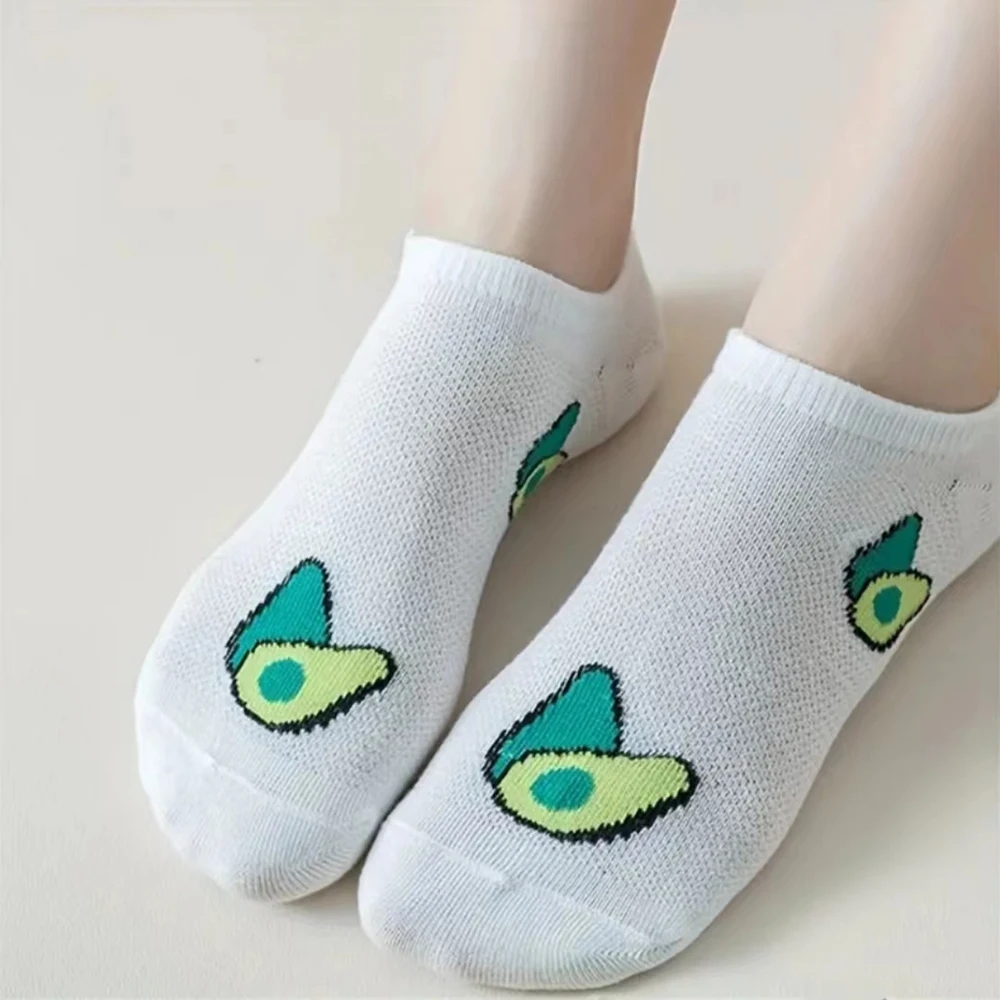 5 paar Cartoon Avocado Crew en - No Show Sock Women recensie en prijs